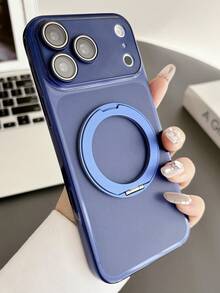 奢华金属电镀 360° 磁吸支架 基础透明磨砂手机壳 兼容 17 Pro Max、17 Pro、17、16 Pro Max、16 Pro、16、16、15 Pro Max、15 Pro Max、15 Pro、15、14 Pro Max、14 Pro、14、13 Pro Max、13 Pro、12 Pro Max、11 摄像头保护 超薄柔软后盖