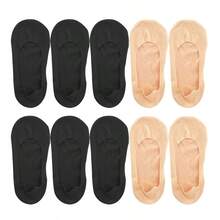 5双装女士夏季薄款竖条纹吸湿排汗隐形休闲剪裁防滑透气浅口纯色船袜 - 彩色 - 查看 13