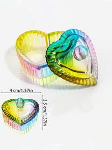 1个水晶玻璃美甲碟 - 亚克力粉液容器，美甲工具清洁刷杯，美甲盒 - 彩色 - 查看 4