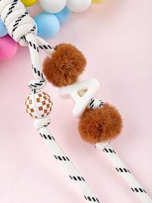 1pc Customized Macaron Silicone Beaded Keychain, Braided Rope Lanyard, Girly Portable Key Chain, Phone Strap, Car Pendant, Customized With 1 English Letter, Customized Birthday Gift - Silicone Beaded Keychain - View 7