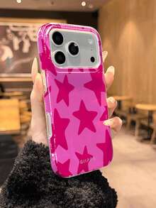 GIIPPA Ốp lưng điện thoại Pink Star Element Fashion 1pc họa tiết ngôi sao cho iPhone 17 Pro Max, phù hợp với 16 Pro Max, 15 Pro Max, 14 Pro Max, ốp lưng điện thoại phong cách Hàn Quốc thời trang và thú vị, tương thích với 11/12/13/14/15/16 Pro Max Plus, thiết kế thanh lịch phù hợp cho cả nam và nữ, món quà lý tưởng cho bạn gái vào dịp Lễ Phục Sinh, mùa cưới, sinh nhật, mùa xuân, tiệc tùng, quà tặng cho mẹ. - Màu Hồng Tươi - Xem 6