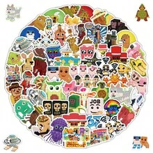 72PCS Steal A Brainrot Abstract Animal Stickers Tung Tung Sahur Italian Brainrot Animals Cartoon Decal DIY Luggage Phone Cup Guitar Gifts - Multicolor - View 1