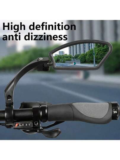 360° Rotating Mirror With Wide Angle Lens And Anti-Glare Surface, Handlebar Mounted Accessory Compatible With Road & Mountain Bikes, Smartphones & Cameras, Ergonomic Design For Cycling