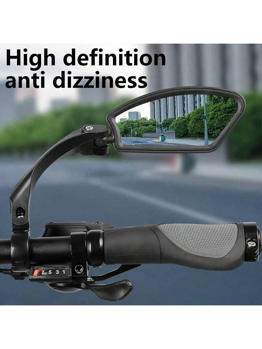 360° Rotating Mirror With Wide Angle Lens And Anti-Glare Surface, Handlebar Mounted Accessory Compatible With Road & Mountain Bikes, Smartphones & Cameras, Ergonomic Design For Cycling - Multicolor - View 1