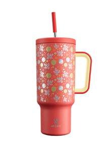 Bouteille d'eau isolée sous vide de 40 oz avec couvercle à paille, Meoky, Gourde de voyage isotherme en acier inoxydable, 100% étanche, garde le froid pendant 34 heures ou le chaud pendant 10 heures - Rouge - Voir 9