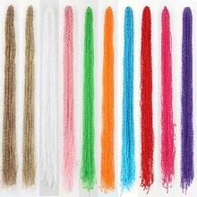 Synthetic Long Curly Zizi Braids Crochet Thin Box Braids Twist Synthetic Braiding Hair 24 Inch Freetress Crochet Braid Locs - Multicolor - View 1