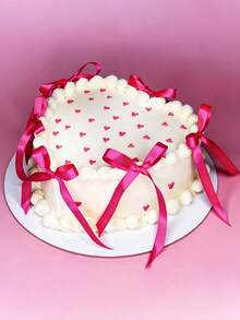 20个玫瑰红缎带蝴蝶结蛋糕装饰，简约蝴蝶结装饰，家居装饰配件，适用于家居装饰、婚礼、派对、烛光晚餐、节日礼物、烘焙甜点、毕业蛋糕、圣诞装饰 - 玫瑰紅 - 查看 5