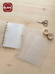 6张A5/A6/A7/A8透明哑光活页夹内页，印章簿，贴纸背衬，贴纸册，文化印章页，印台补充页，3D贴纸簿贴纸板，贴纸簿，用于制作贴纸簿，书籍封面，办公用品 - 無色 - 查看 3