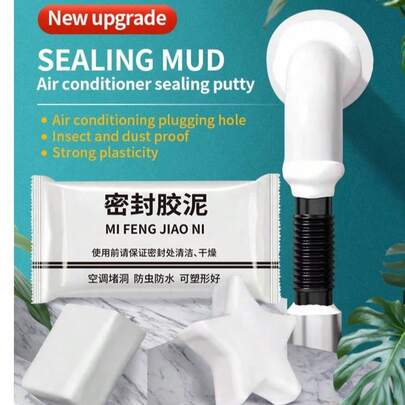 2 Packages: Air Conditioning Vent Blockage Putty, Hole Sealing Putty, Sealant, Drain Pipe Odor-Proof Rubber Putty, Waterproof Sealant