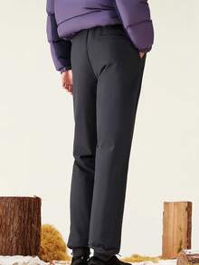 CAMEL CROWN Pantaloni sport casual pentru bărbați, cu umplutură de puf de iarnă, extra groși și călduroși - Gri cerneală - Vizualizare 3