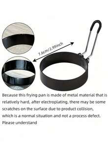 2pcs Stainless Steel Egg Rings - Non-Stick, Easy Flip, Round, Multipurpose Egg Mold, Great For Birthday, Fried Eggs, Pancakes, Omelets - Essential Kitchen Gadget - Black - View 3