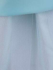 Baby Girls Sleeveless Backless Bow Satin & Mesh Cute Simple Birthday Party Dress, Suitable For Wedding, Banquet, Vacation, No Headband Included - Baby Blue - View 11