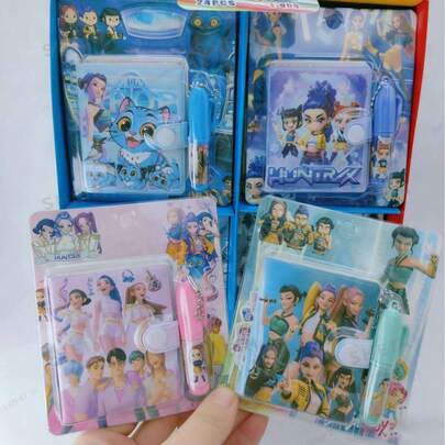 Mattel 1pc Portable Notebook With Pen Pouch, Random Style, Convenient For Note-Taking