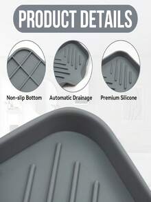 1PC Transparent Silicone Soap Dish: Elevated Drainage Design, Flexible Waterproof Material. Quick-Dry & Mildew-Resistant-Non-Slip Base. Ideal For Home & Travel: Bathroom Shower, Kitchen Sink, Camping Toiletries Organizer. - 淺灰色 - 查看 4