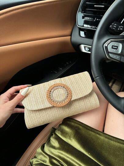 New Spring/Summer Women's Straw Woven Beach Bag, Ideal For Daily Use, Gatherings, Parties, Birthdays, Weddings. Lightweight, Versatile, Vintage Charm - The Perfect Holiday Gift For Women