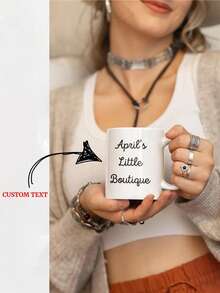 Customized Photo & Text Printed Double-Sided Coffee Mug, Add Your Logo, Photo And Text, Ceramic Cup Personalized Gift Suitable For Christmas, Thanksgiving, Birthday, Holidays - Multicolor - View 3