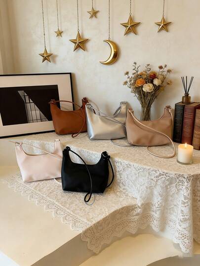 1pc New Simple Crossbody Bag: Casual, Minimalist, And Stylish. Features A Zipper Closure And A Non-Adjustable Shoulder Strap. Suitable For Everyday Outings, Shopping, And Travel, It Easily Holds Daily Essentials. A Versatile Piece And A Fashion Favorite, It Suits Various Styles And Occasions, Making It Highly Adaptable. It Also Makes A Great Gift For Friends. Happy Ramadan!