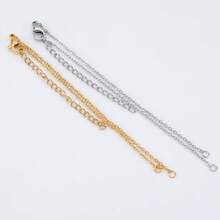 5pcs Adjustable 304 Stainless Steel O-Ring Cross Chain Bracelet, DIY Jewelry Making Extendable Chain With Lobster Clasp - Stainless Steel Bracelet - View 7