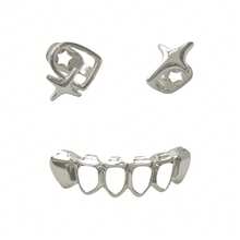 1 Set Hollow Star Shaped Tooth Jewelry, Smooth Surface, 4-Hole & 6-Tooth Designs, Unisex Daily Wear, Festival & Party Accessories - Multicolor - View 11