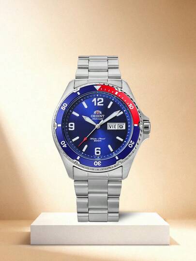 Orient Men's Automatic Mechanical Watch With Dual Lions Design, Waterproof Luminous Diving Watch, Gift For Boyfriend FAA02009D9