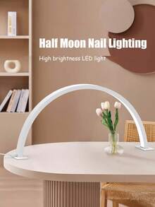1Pc Half-Moon Shaped Nail Lamp,Nail Lamp Lighting, USB Powered,Controllable On/Off Switch,Suitable For Personal Use In Nail Art, Makeup Table, Handicrafts, Study Table,Nightstand - one-size - View 5