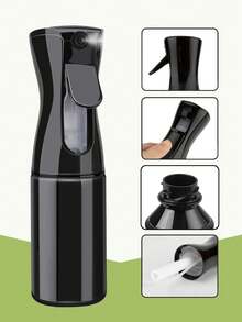 6件套专业美发梳套装，含喷雾瓶，包含细齿梳、尖尾梳、分叉梳和密齿梳，适用于所有发型和发质，非常适合日常使用、沙龙、居家和旅行，轻松打造理想发型，美发造型工具及发饰 - 黑色 - 查看 8