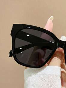 1 Pair Square Fashion Glasses , , Suitable For Camping, Parties, Photography, Valentine's Day Gift - Black - View 3