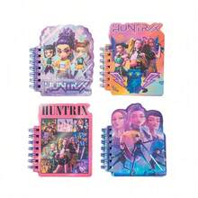 1 st slumpmässig / 4 st / 1 set, K-POP häxjakt tecknad konto mini anteckningsbok, mini fickanteckningsbok, spiralanteckningsbok
