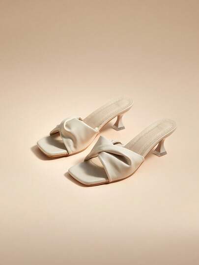 Glizzene 夏季舒适时尚百搭优雅细高跟露趾凉鞋，女士情人节婚礼适用