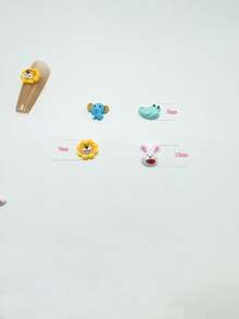 30 pièces 8-10 mm Mignons mini DIY Kawaii Personnages d'animaux en résine plate dos pour scrapbooking, nail art, manucure, figurines décoratives, accessoires pour ongles - Multicolore - Voir 3