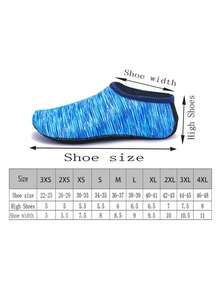 1双美人鱼鳞片印花水鞋，速干防滑，套穿式水袜，适合沙滩游泳、冲浪、潜水。 - 彩色 - 查看 11