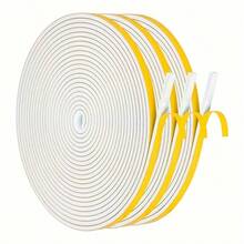 5m X 3 Rolls Black Self-Adhesive Weatherstrip Seal Tape, 1/4" X 1/8" X 16.5ft Per Roll, Suitable For Door & Window Sealing, Foam Rubber Weatherstrip For Insulation, Heat Resistant Door & Window Frame Sealing - White - View 4
