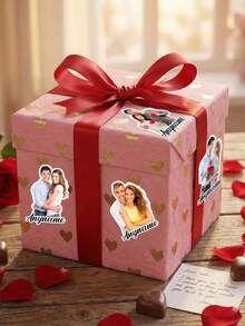 4/12/24pcs Personalized Photo Mug Stickers, Customize Photo And Text,Custom Coffee Cup Stickers With Picture And Text, Design Your Own Mug Stickers , Custom Logo Mug Stickers , Personalized Gift For Mom Or Dad - Multicolor - View 4