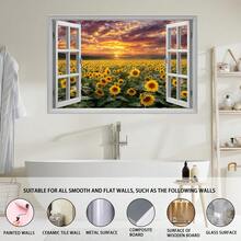 1 tấm giấy dán tường 3D hình hoa hướng dương nhìn ra cửa sổ, hình ảnh bình minh kỹ thuật số tuyệt đẹp, thích hợp cho phòng khách, phòng ngủ, phòng học, ký túc xá, trang trí trần nhà, có thể tháo rời, chống thấm nước, trang trí theo mùa, dễ dàng tự làm. - 0466+FZQT - Xem 7