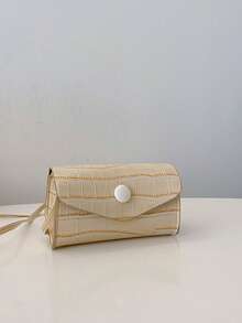 1个时尚鳄鱼纹压花翻盖迷你斜挎包，适合斋月日常使用 - A - 查看 7