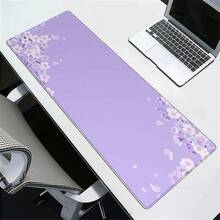 1个柔软可爱的淡紫色樱花鼠标垫，营造治愈少女氛围的桌面垫，大号防滑办公及游戏键盘垫 - 長方形 - 查看 5