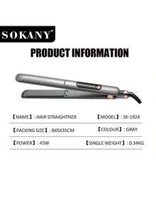 SOKANY SK-1924 多功能直发器，干卷直发三合一，合金材质，导热性好，直径21mm-30mm，均匀加热，减少头发损伤，智能温控直发夹，轻巧设计，方便携带，轻松打造日常发型，无论是直发还是卷发，都能轻松实现。 - 銀色 - 查看 8