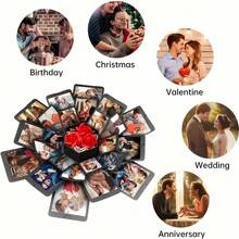 1pc Multi-Layer Surprise Explosion Gift Box, DIY Scrapbook Album, Creative Handmade Photo Gift, Suitable For Valentine's Day, Birthday, Anniversary, Wedding, Mother's Day, Father's Day, Christmas, Jewelry Box - Black - View 3