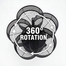 3/4/5 Tier Kitchen Rotating Storage Trolley Cart Round Vegetable Mobile Shelf Rack - Black - View 6