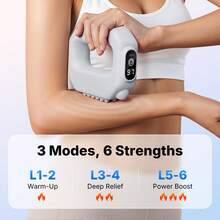 MERACH Vibration Plate For Lymphatic Drainage, 6-Level Portable Cordless Vibration, Multifunctional Full-Body Fascia Ring With Belt, Deep Tissue Percussive Massager For Weight Loss, Gift For Women - 灰色 - 查看 3