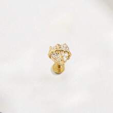 1pc Fashionable & Cute Punk Devil Heart Diamond Stainless Steel Earring, Suitable For Women's Daily Wear - Demon - View 7