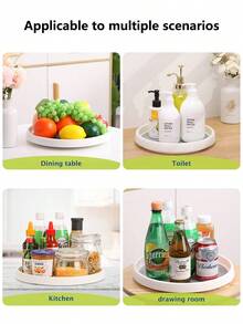 Giá xoay chống trượt, thích hợp để đựng đồ trong tủ, kệ bếp, tủ đựng thực phẩm, bàn trang điểm phòng tắm, tủ lạnh, mặt bàn, giá đựng gia vị, v.v. - xám - Xem 3