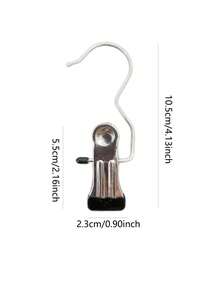 10pcs Stainless Steel Pants Hangers With Clips - Space Saving Clothes Organizer, Metal Design Sturdy Clothing Hanger Clips For Jeans, Shirts And Hats, Efficient Wardrobe Storage, Closet Organizer | Smooth Metal Surface | Hanger Clips - Multicolor - View 3