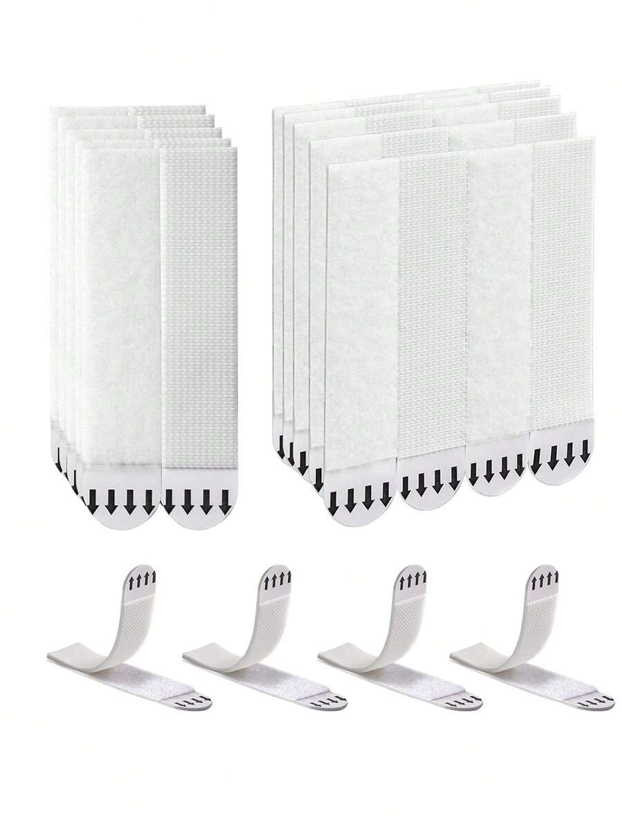 Tiras colgantes de nailon, ganchos sin taladro, soportes para cuadros y decoración de pared, cinta adhesiva invisible, pegatinas de pared adhesivas por ambos lados, colgado de pared sin daños, ideal para organizar y asegurar artículos diarios. Adecuado para decoraciones navideñas, decoración de pared, marcos de fotos, enrutadores, enchufes, alfombras, placas de identificación y talla grande.