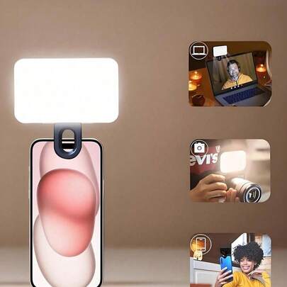 Đèn LED kẹp cầm tay, thích hợp cho chụp ảnh thể thao - Thiết kế nhỏ gọn, 3 chế độ chiếu sáng, độ sáng và góc điều chỉnh được, giao diện USB, tương thích với máy tính xách tay/điện thoại/máy tính bảng/cuộc gọi Zoom/trang điểm, cũng thích hợp cho chụp ảnh tự sướng và phát trực tiếp, đèn cầm tay tiện dụng