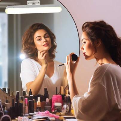 Wireless Vanity Makeup Light Bar, 800LM 6W Rechargeable 4000mAh LED Mirror Light With 360° Rotatable Magnetic Base, Adjustable Color Temperature & Brightness, Eye-Friendly Glare-Free For Bathroom Vanity Cabinet Travel Gift