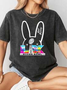 Bad Bunnny Half Time Posters And Art Prints68 Washed T Shirt - màu đen - Xem 1