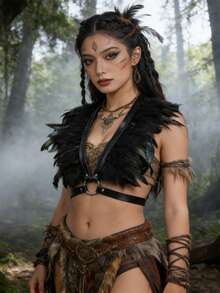 Gothic Faux Feather Cape Shawl Shoulder Wrap Capelet Shrug Cosplay Costume For Women Perfect For Halloween, Masquerade Parties & Themed Events - Black - View 7