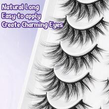 7对猫眼仿貂毛假睫毛，自然蓬松，适合日常佩戴，外出必备，纤长美睫工具 - 交叉款 - 查看 7