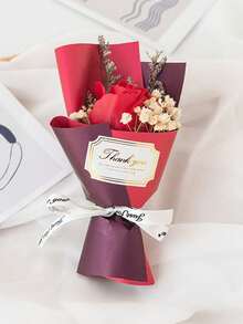 1件装香皂花束，包含玫瑰、向日葵、雏菊等多种花材，香皂花束礼品配件，适合作为情人节、母亲节、婚礼、周年纪念日、节日礼物或情人节礼物。 - 彩色 - 查看 4